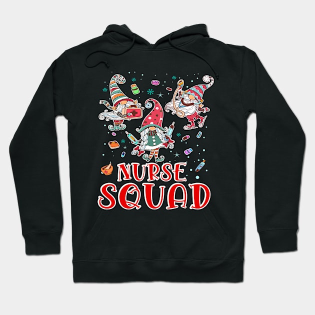 Christmas Nurse Squad Gnomies Funny Hoodie by wizardwenderlust